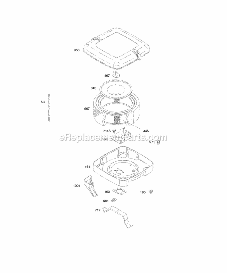 Air Cleaner Diagram and Parts List for 305777-0113-E1  Briggs and Stratton Engine